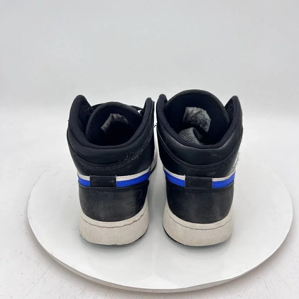 Nike Air Jordan 1 Mid Youth Size 5Y Women 6.5 554725-084 Black Racer Blue Shoes